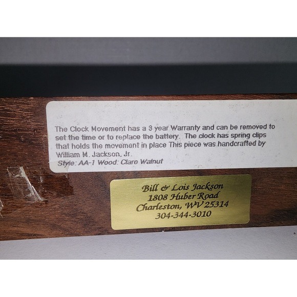 William Jackson Hand Carved Wood Clock AA1‎ - Picture 4 of 4
